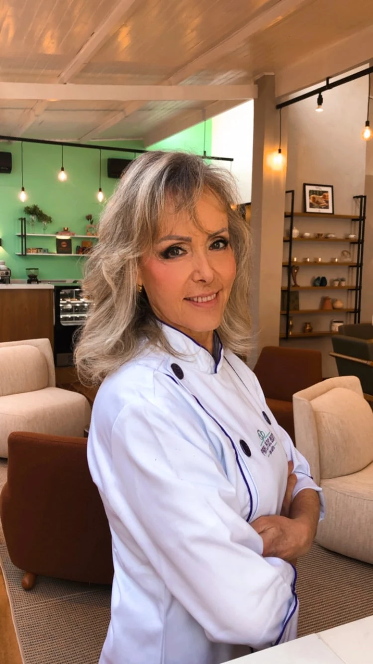 Paula Rosignoli, chef e fundadora da Pra Lá de Bom, em sua padaria